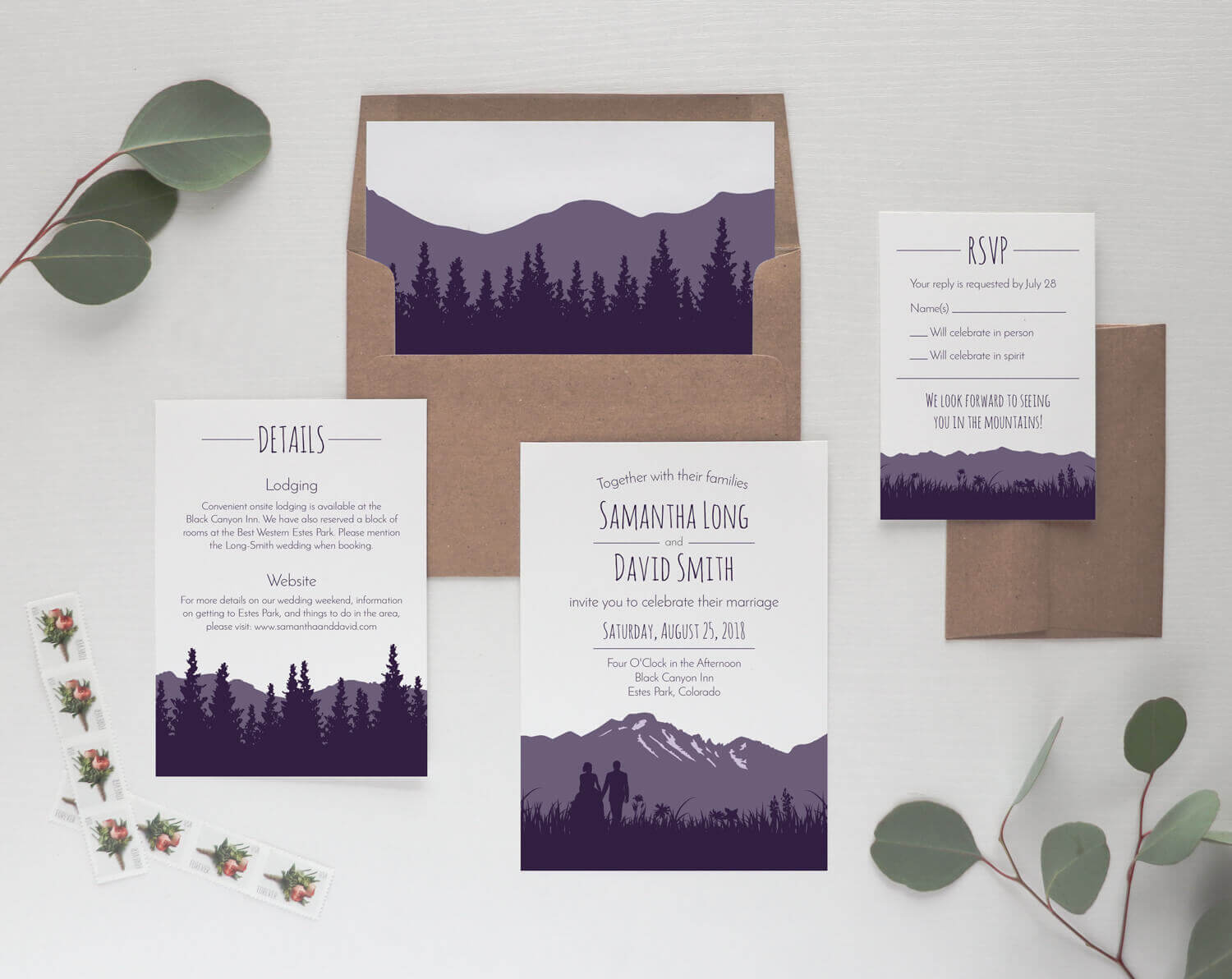 Mountain Wedding Invitation Set