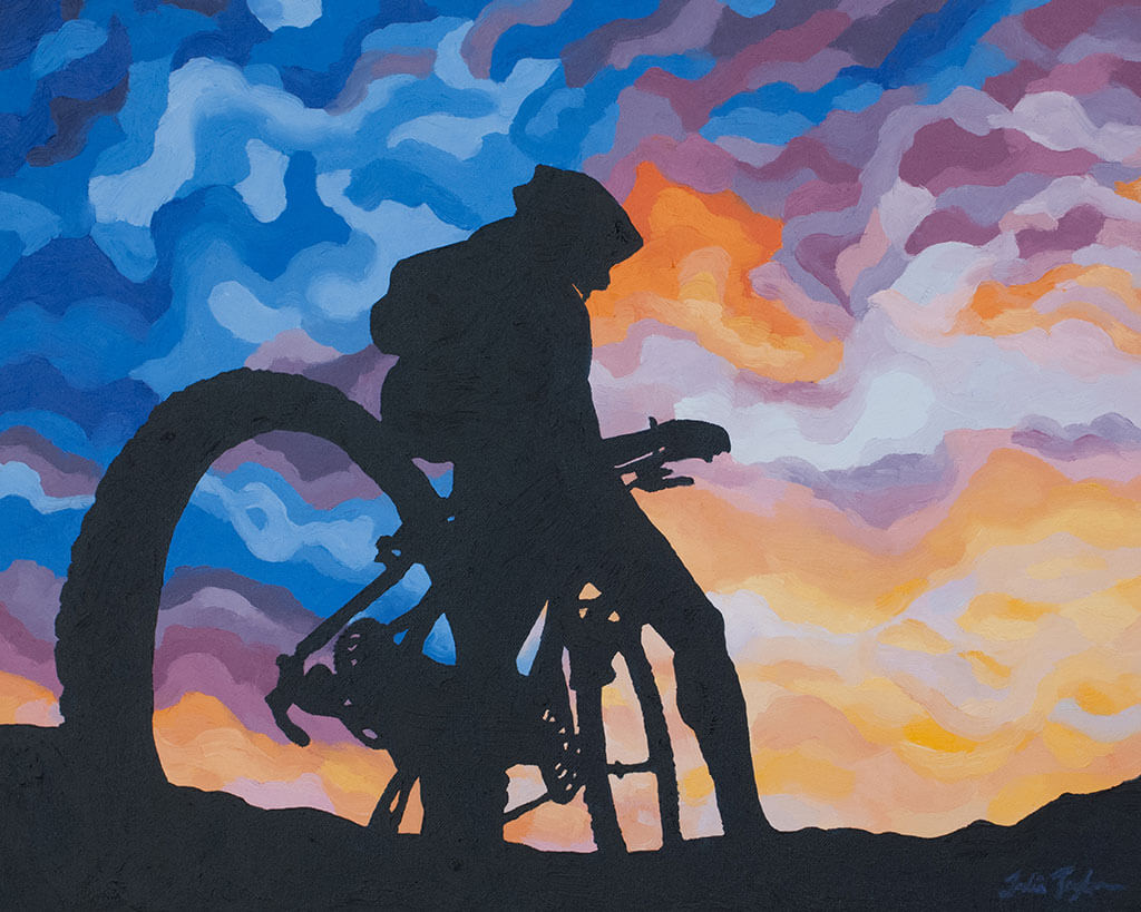 Mountain Biker Painting