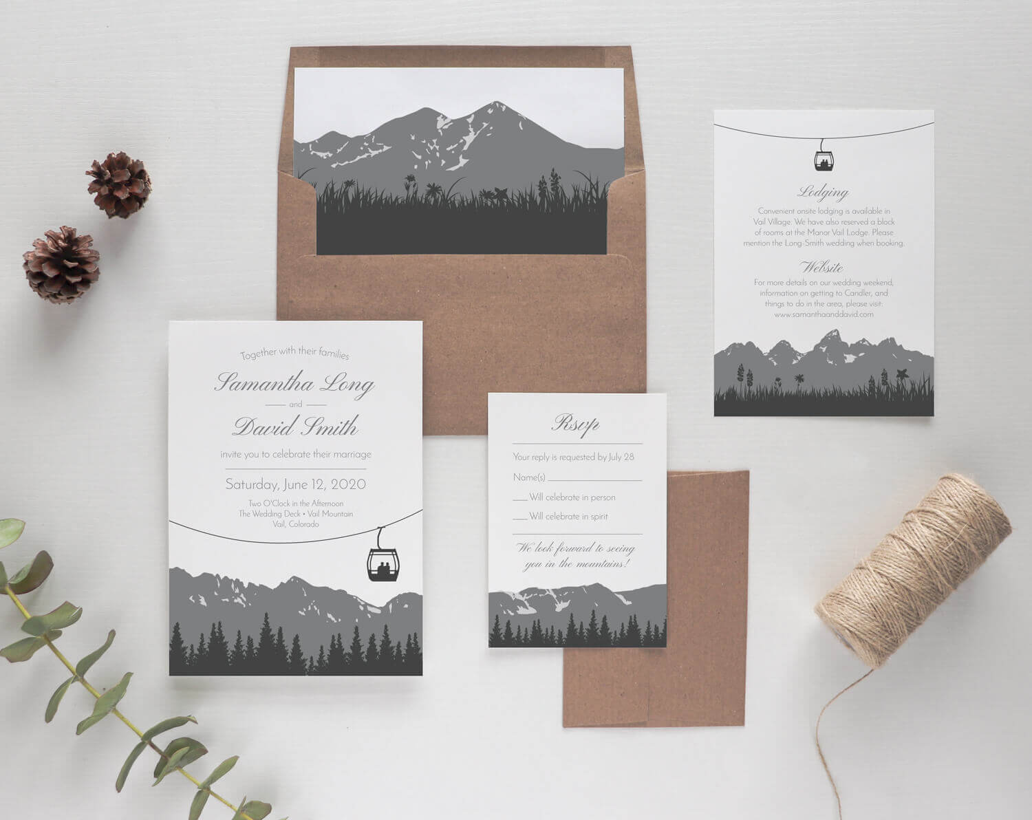 Gondola Wedding Invitation Set